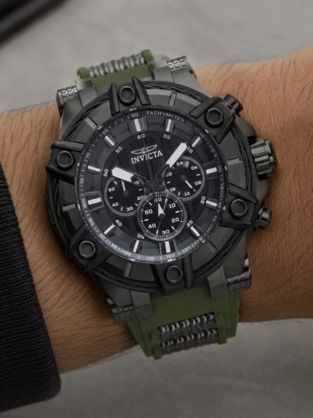 Invicta Bolt Surge Men's Watch - 52mm. Army Green. Gunmetal (49807)